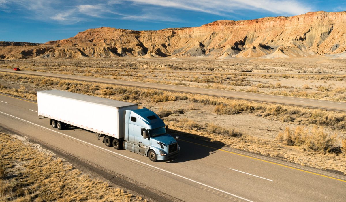 A trucker navigates this Utah highway in his big rig
